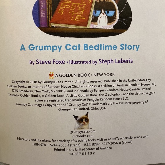 Yawn! A Grumpy Cat Bedtime Story A Little Golden Book Hardcover By Steve Foxe - Picture 4 of 9